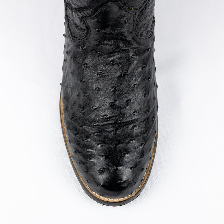 Roper Strut Boot in Full Ostrich Leather Tobacco Leather Sole