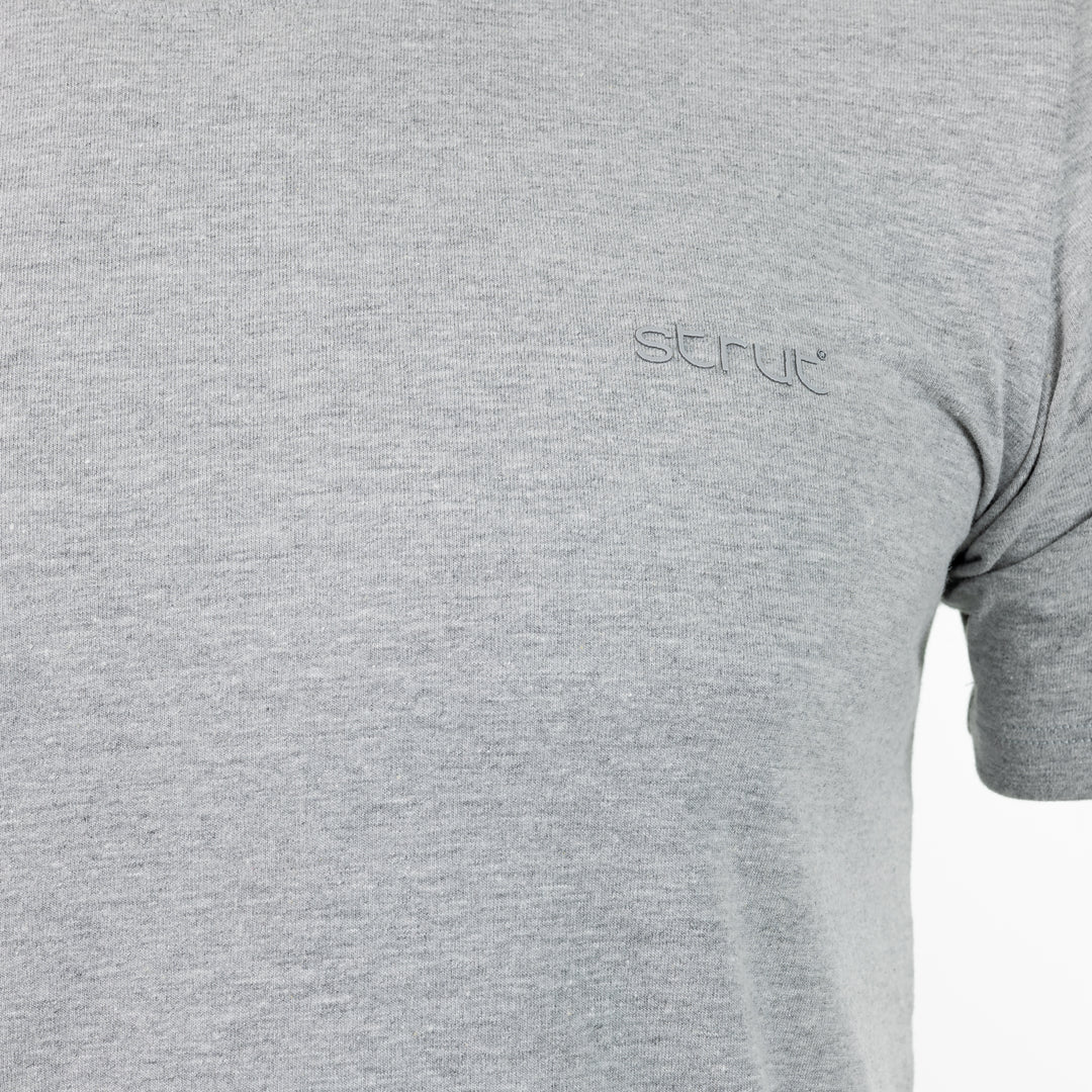 Basic Strut Crew Neck T-Shirt, Plain Grey Heather