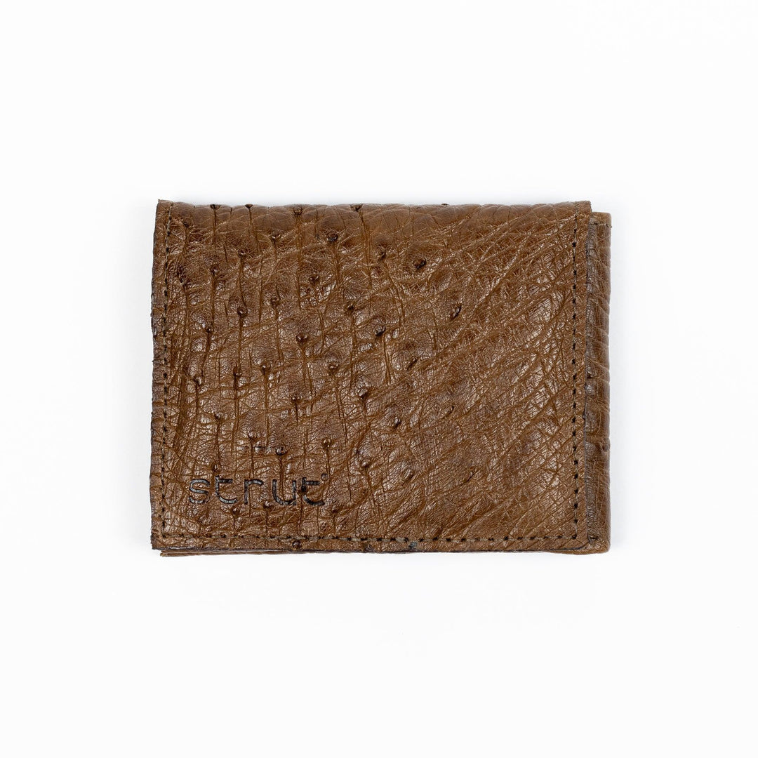 Men's Strut Chestnut Ostrich Leather Wallet