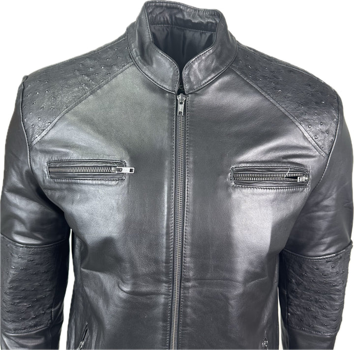 207 Strut Ostrich and Sheepskin Leather Jacket