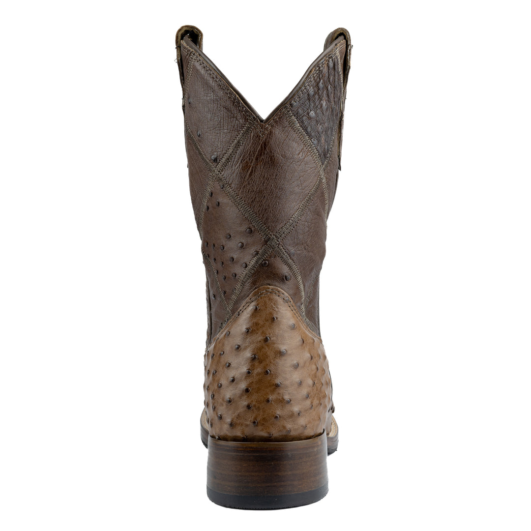 Men's Strut Tobacco Full Ostrich Leather Boot