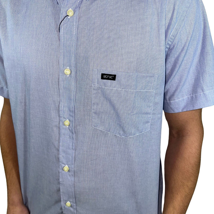 Men's Short Sleeve Strut Blue Shirt