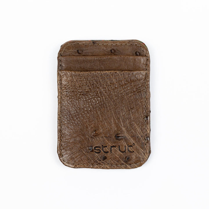 Strut Men's Magic Wallet in Tobacco-Filled Ostrich Leather