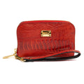 Carteira Feminina em Couro de Canela de Avestruz Vermelha