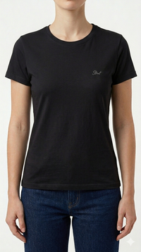 Camiseta básica feminina manga curta Confort Dry Preta