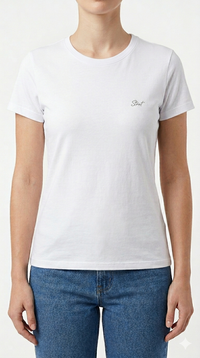 Camiseta feminina básica gola redonda Confort Dry Branca