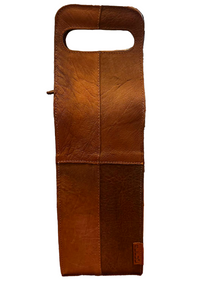 Porta-vinho em couro de carneiro texturizado corrugado cor whisky Strut