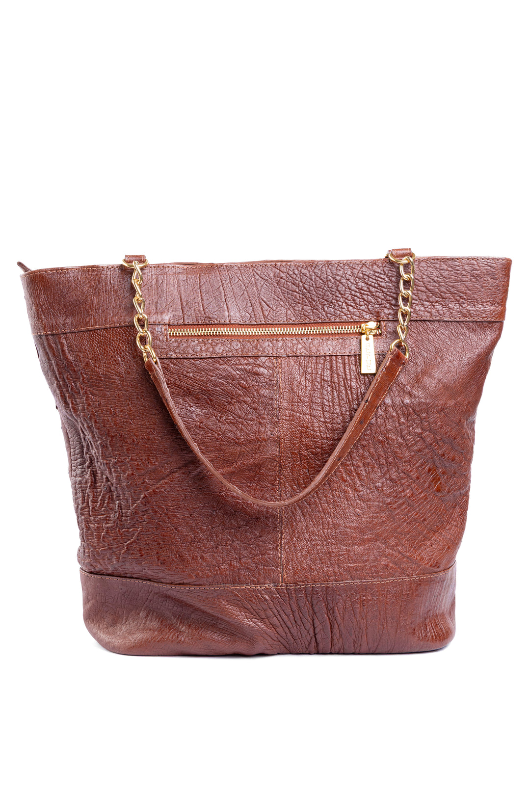 Bolsa Feminina em Couro de Avestruz Sacola Caramelo DORO-010