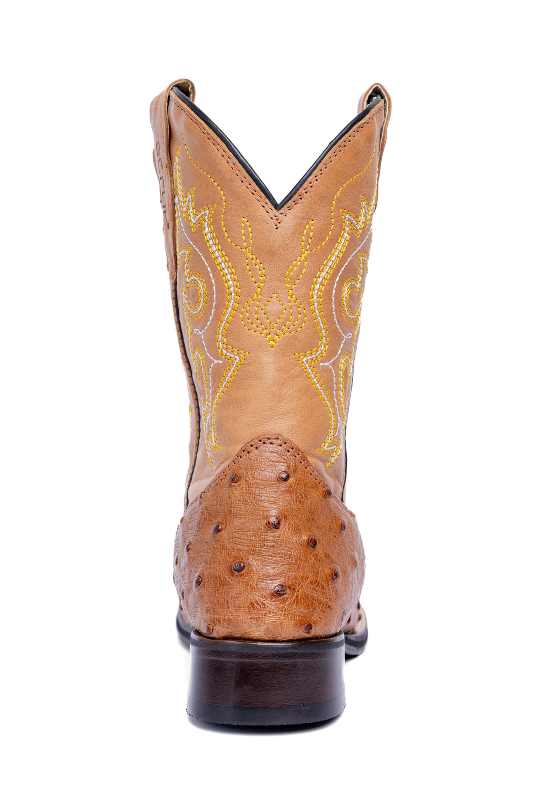 Bota ST029 Couro de Avestruz Chestnut - Visão frontal