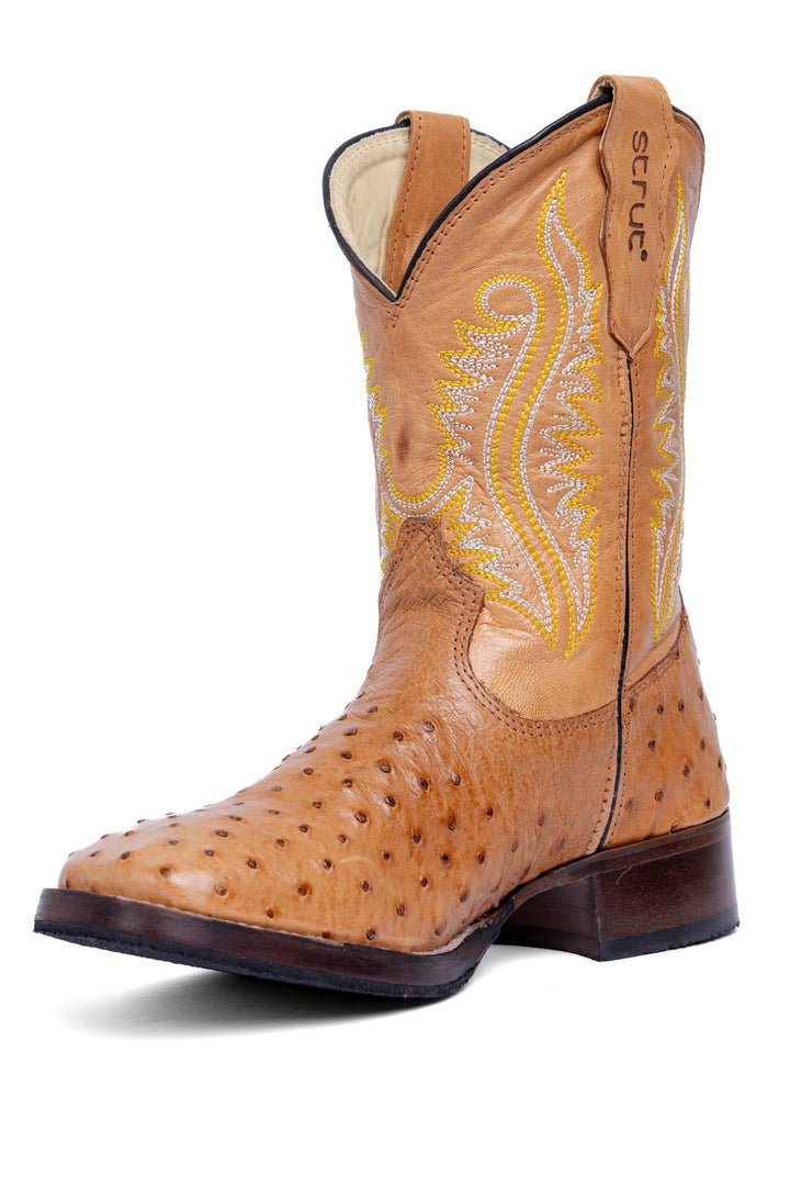 Bota ST012 Chestnut - Solado de couro com borracha antiderrapante