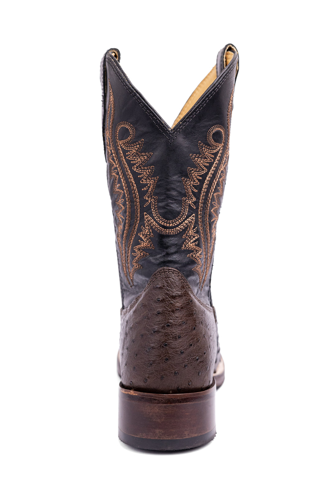 Bota masculina ST012 couro avestruz - solado de couro com borracha antiderrapante