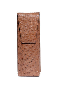 Porta charuto em couro de avestruz tabaco Strut ST001