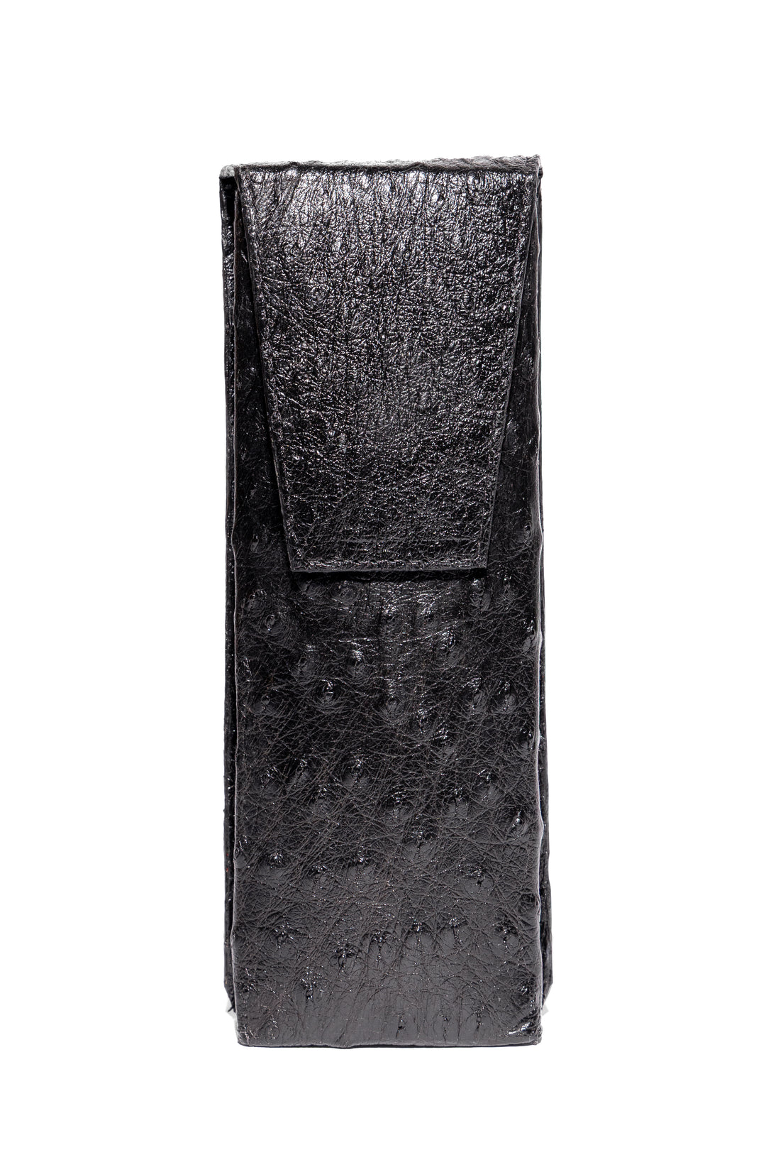 Porta charuto em couro de avestruz preto Strut ST001