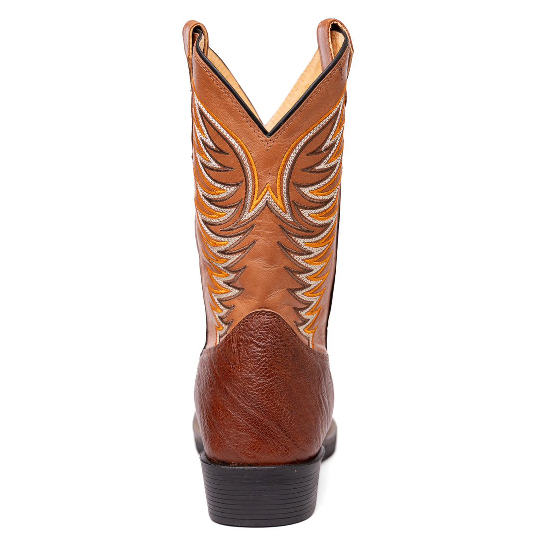 Bota Strut Masculina Em Couro De Carneiro Corrugado Caramelo