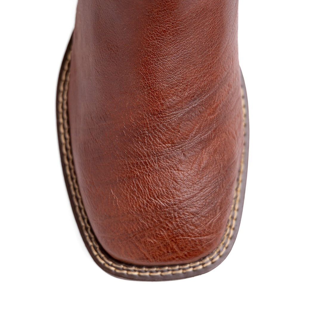 Bota Strut Masculina Em Couro De Carneiro Corrugado Caramelo
