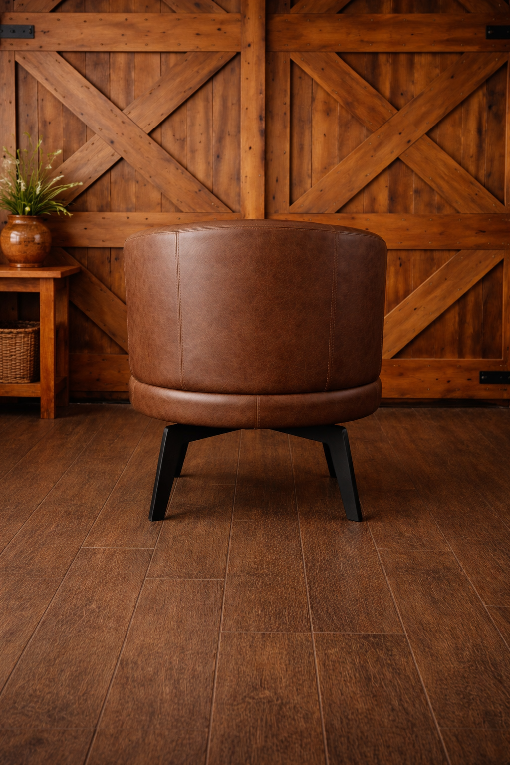 Poltrona Barrel Privé — Couro de Avestruz &amp; Carneiro | Edição Limitada