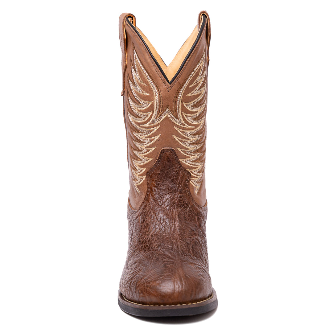 Bota Masculina Strut Couro Carneiro Corrugado Bico Redondo