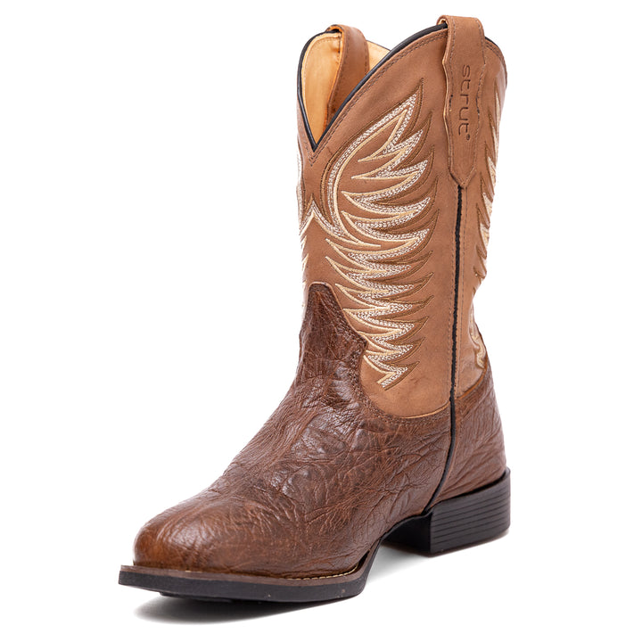 Bota Masculina Strut Couro Carneiro Corrugado Bico Redondo