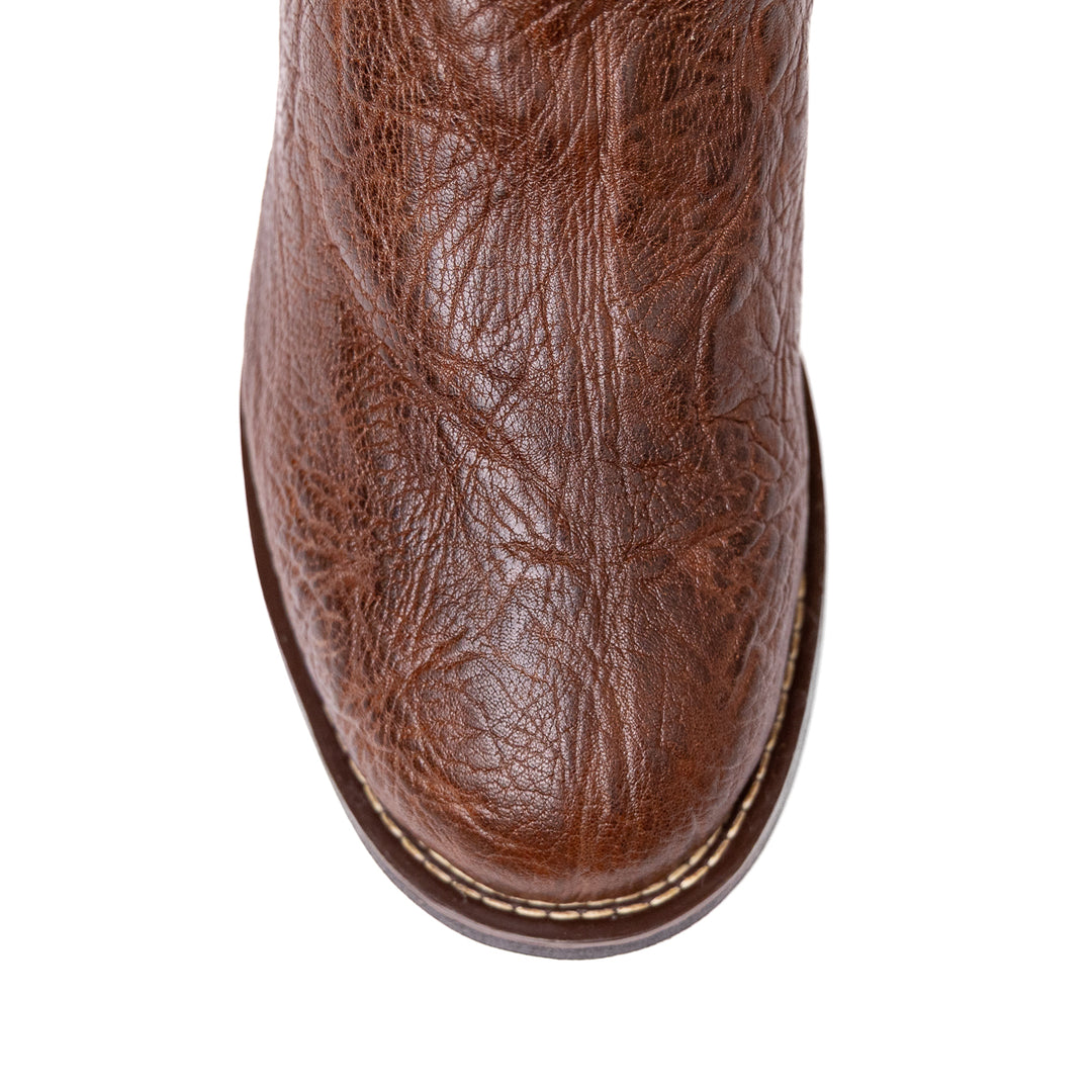 Bota Masculina Strut Couro Carneiro Corrugado Bico Redondo