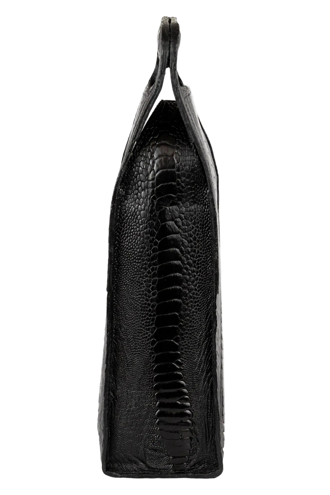 Porta-vinho decorativo de couro de avestruz preto Strut para adega e bar