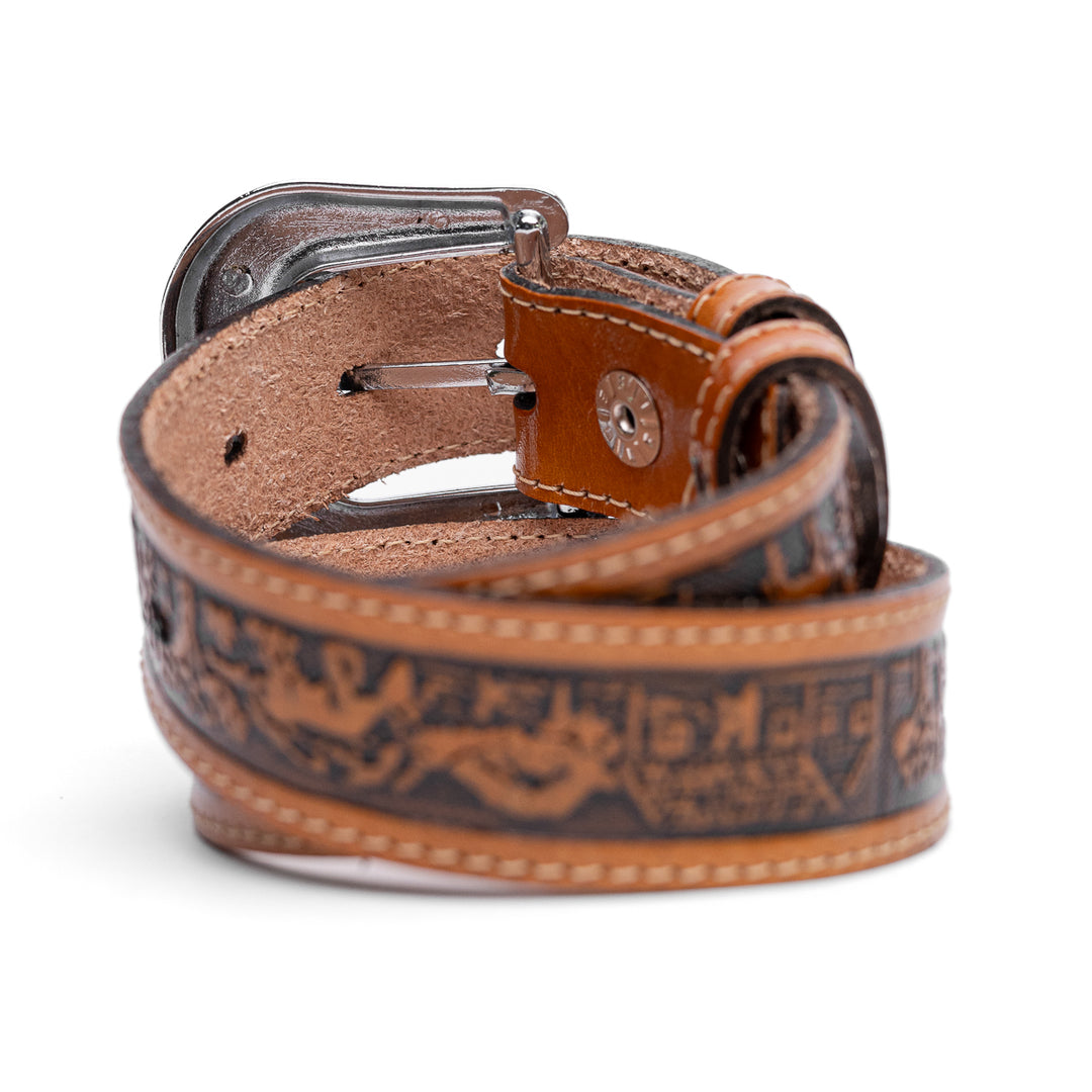 Cinto Country Infantil Entalhado Whisky