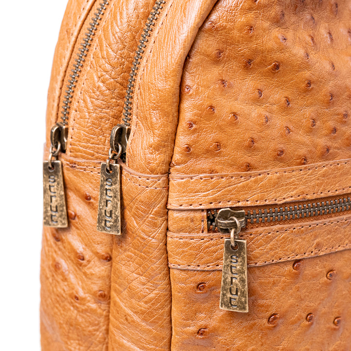 Mochila Masculina em Couro de Avestruz Legítimo Chestnut