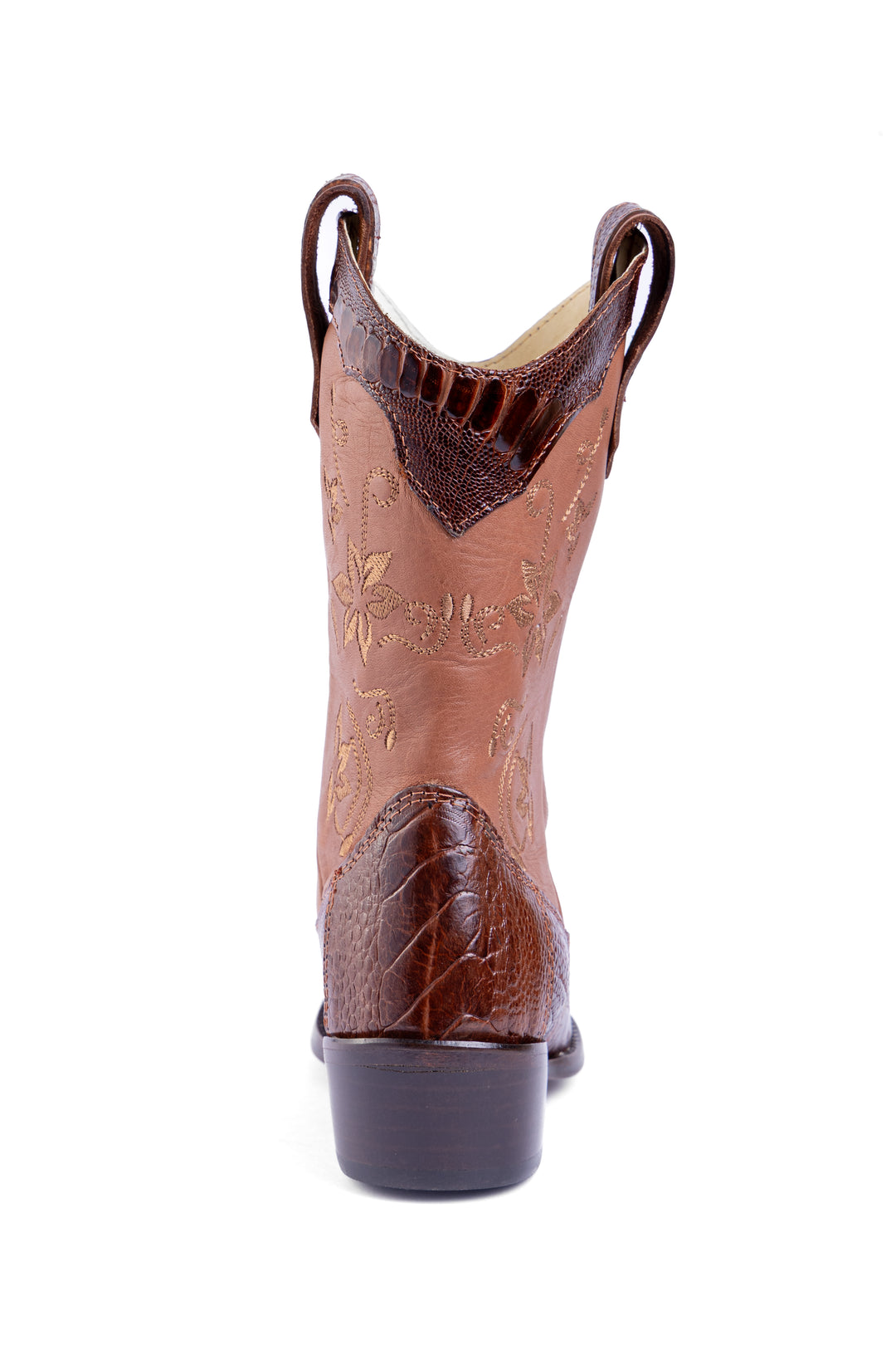 Bota Feminina Strut ST1018 em Couro de Canela de Avestruz Caramelo