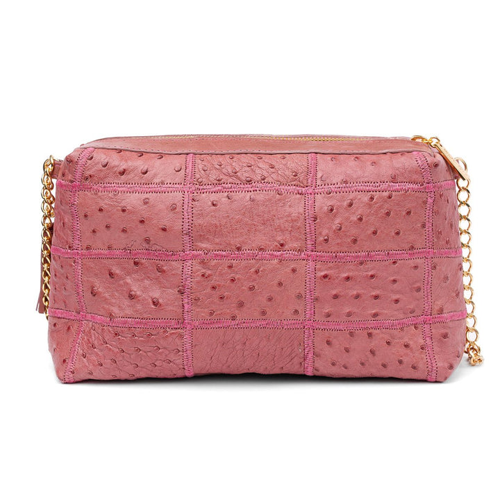 Bolsa de Ombro Feminina em Manta de Couro de Avestruz Carmin - Strut