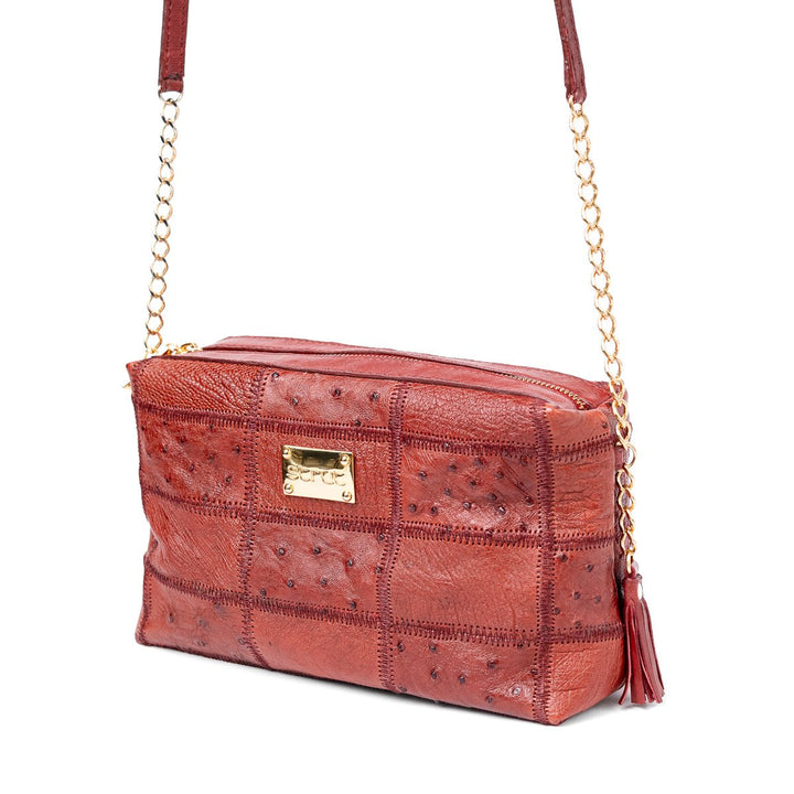 Bolsa de Ombro Feminina em Manta de Couro de Avestruz Vermelha - Strut