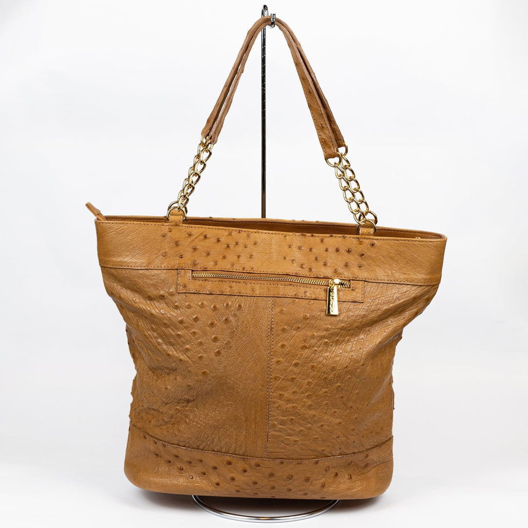 Bolsa Feminina em Couro de Avestruz Sacola Chestnut - Strut