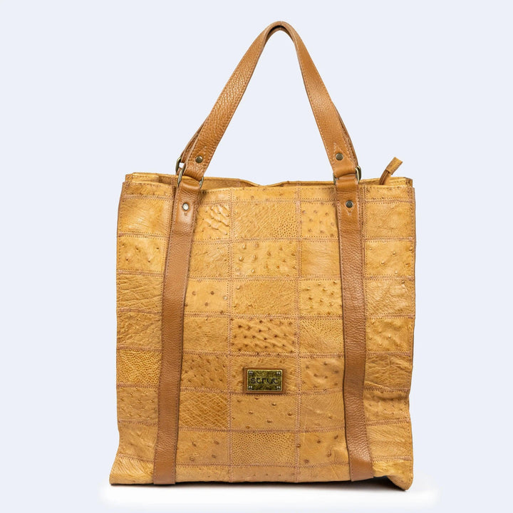 Bolsa Feminina em Manta de Couro de Avestruz Sacola Chestnut - Strut