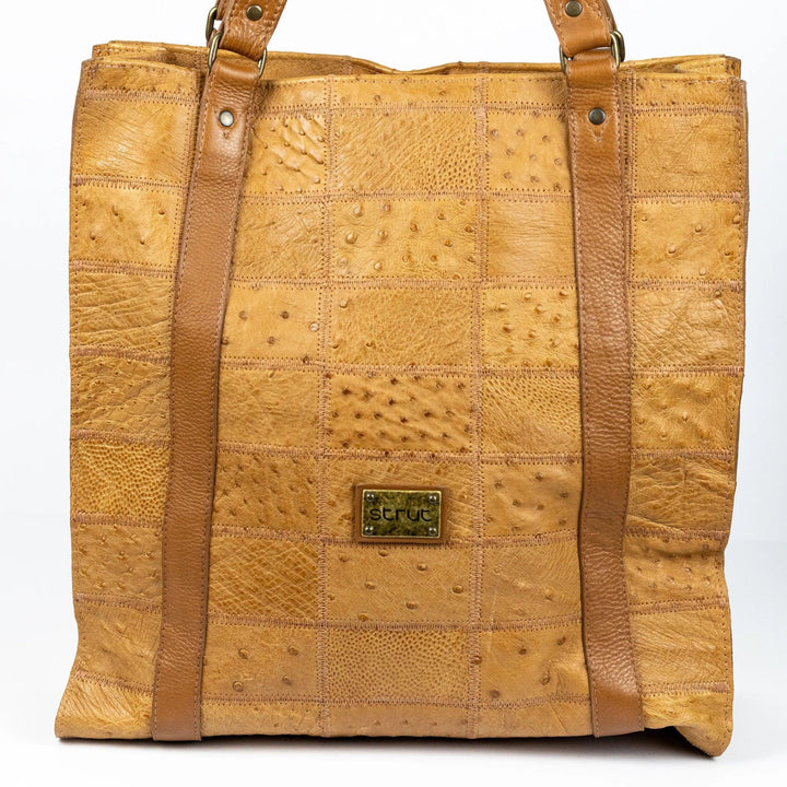 Bolsa Feminina em Manta de Couro de Avestruz Sacola Chestnut - Strut