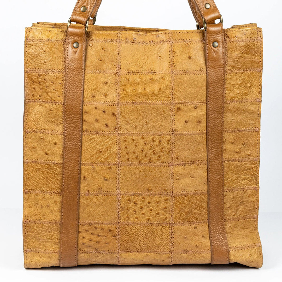 Bolsa Feminina em Manta de Couro de Avestruz Sacola Chestnut - Strut