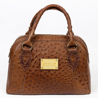 Bolsa Feminina Strut em Couro de Avestruz Baú Whisky - Strut