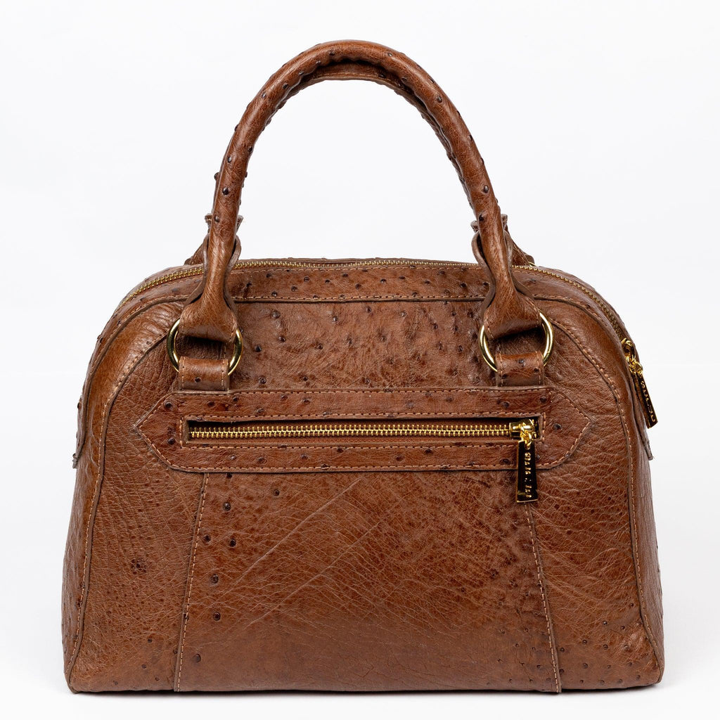 Bolsa Feminina Strut em Couro de Avestruz Baú Whisky - Strut