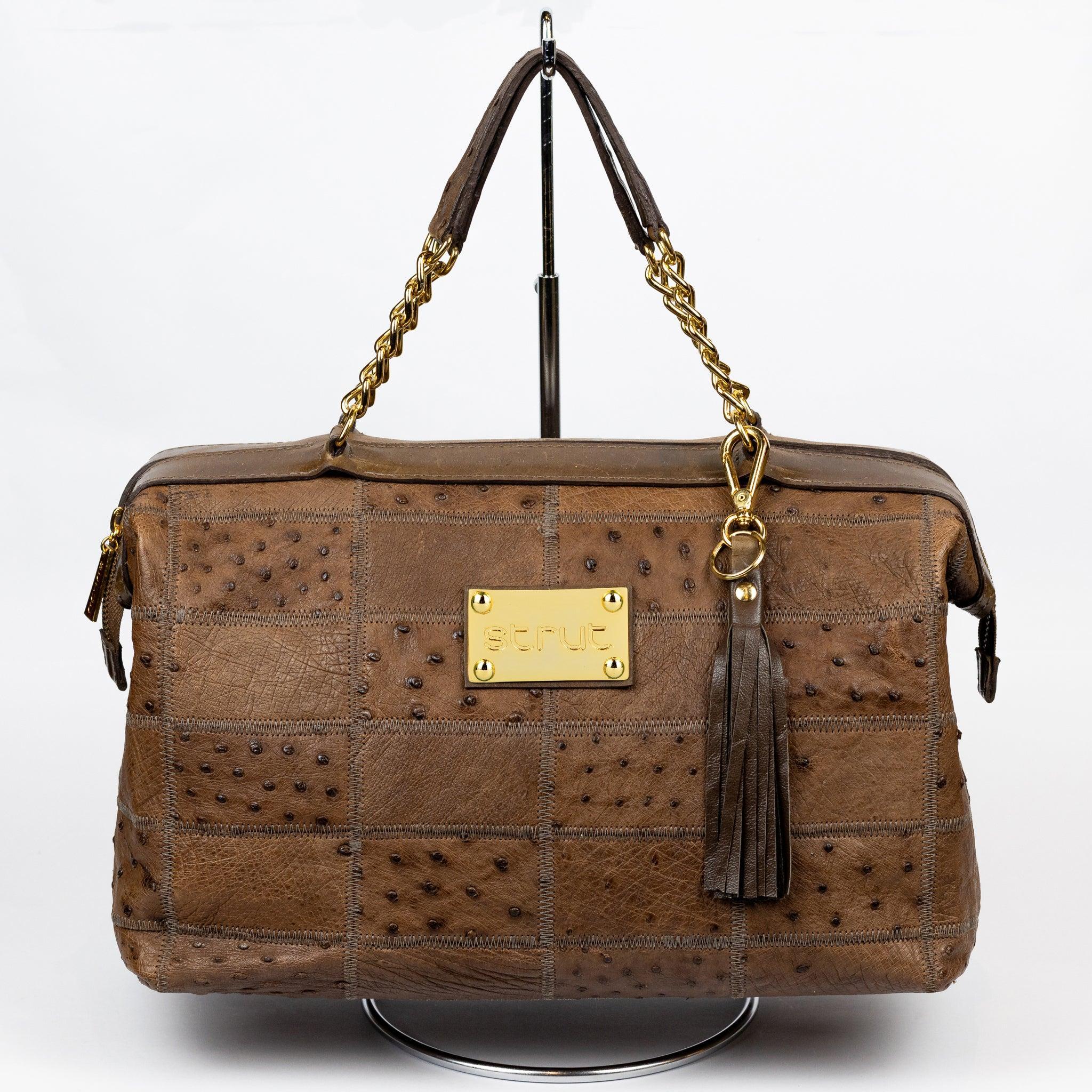 Bolsa Feminina Strut em Couro de Avestruz Doctor Tabaco - Strut