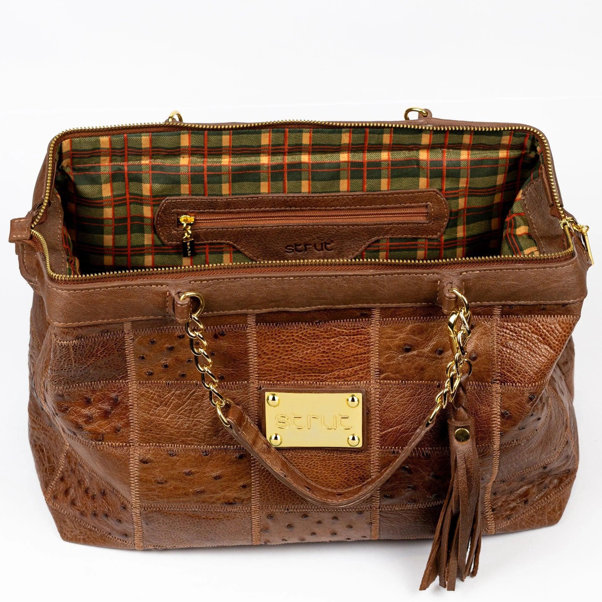 Bolsa Feminina Strut em Couro de Avestruz Doctor Whisky - Strut
