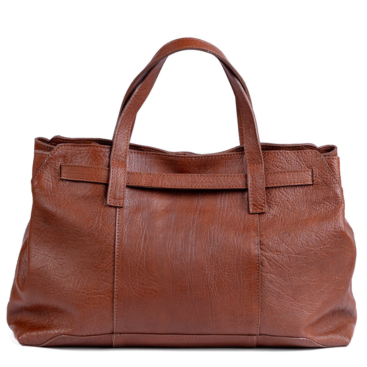 Bolsa Feminina Strut Tipo Mala em Couro de Carneiro - Caramelo - Strut