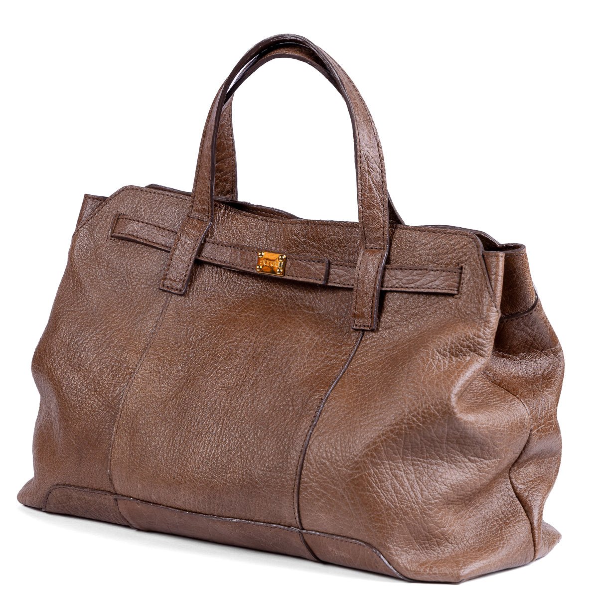 Bolsa Feminina Strut Tipo Mala em Couro de Carneiro - Tabaco - Strut