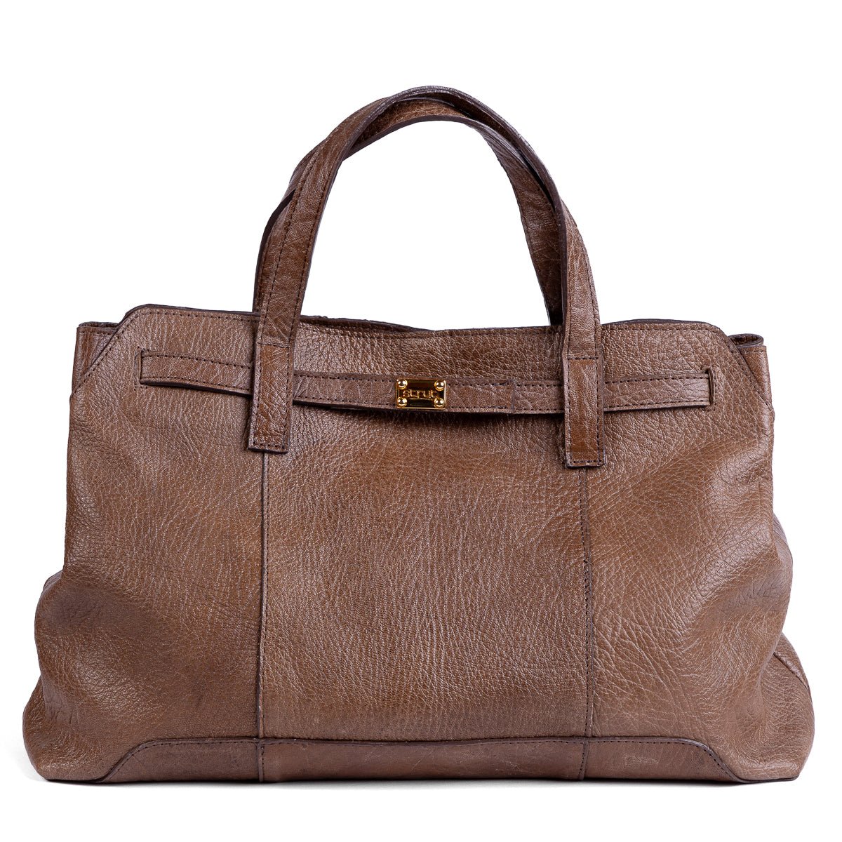 Bolsa Feminina Strut Tipo Mala em Couro de Carneiro - Tabaco - Strut