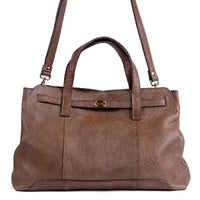 Bolsa Feminina Strut Tipo Mala em Couro de Carneiro - Tabaco - Strut