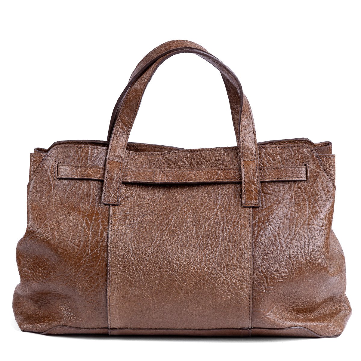 Bolsa Feminina Strut Tipo Mala em Couro de Carneiro - Tabaco - Strut