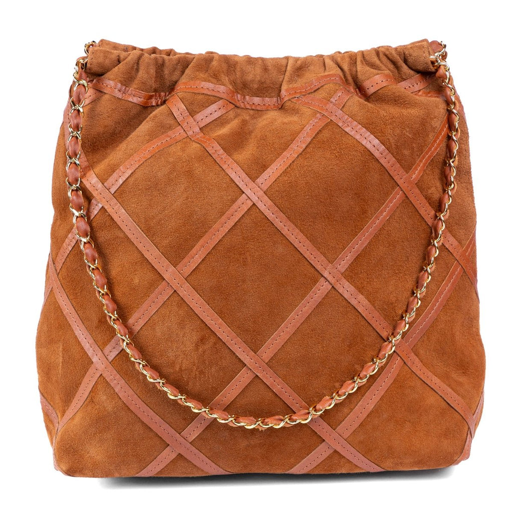 Bolsa Grande em Couro Camurça Strut - Caramelo - Strut