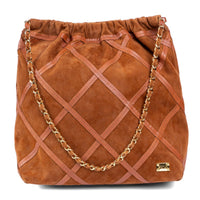 Bolsa Grande em Couro Camurça Strut - Caramelo - Strut
