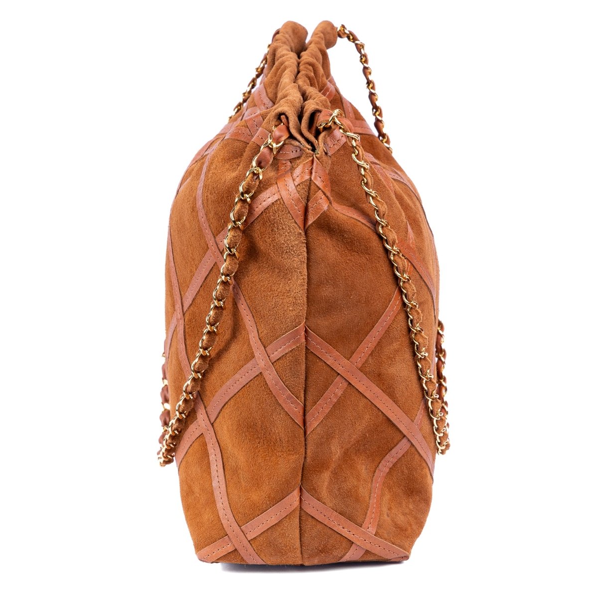 Bolsa Grande em Couro Camurça Strut - Caramelo - Strut