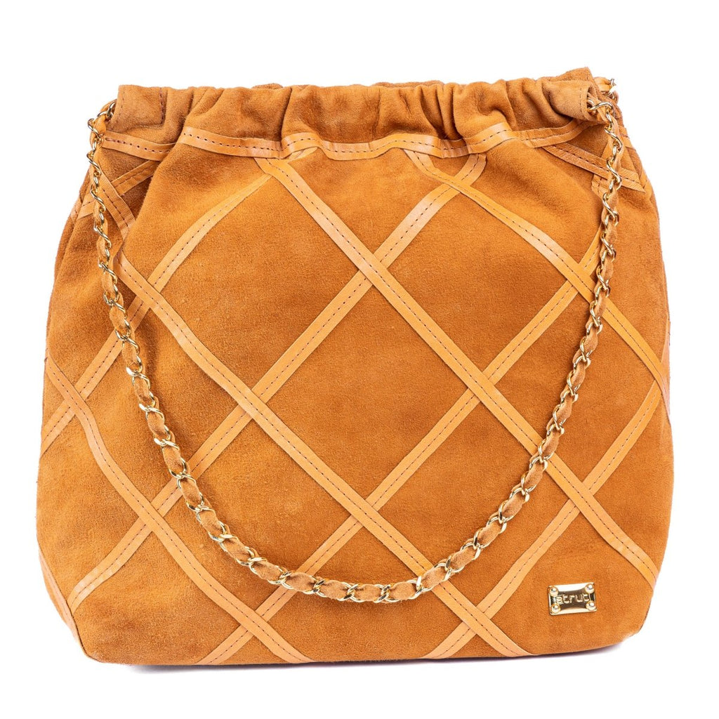 Bolsa Grande em Couro Camurça Strut - Chestnut - Strut