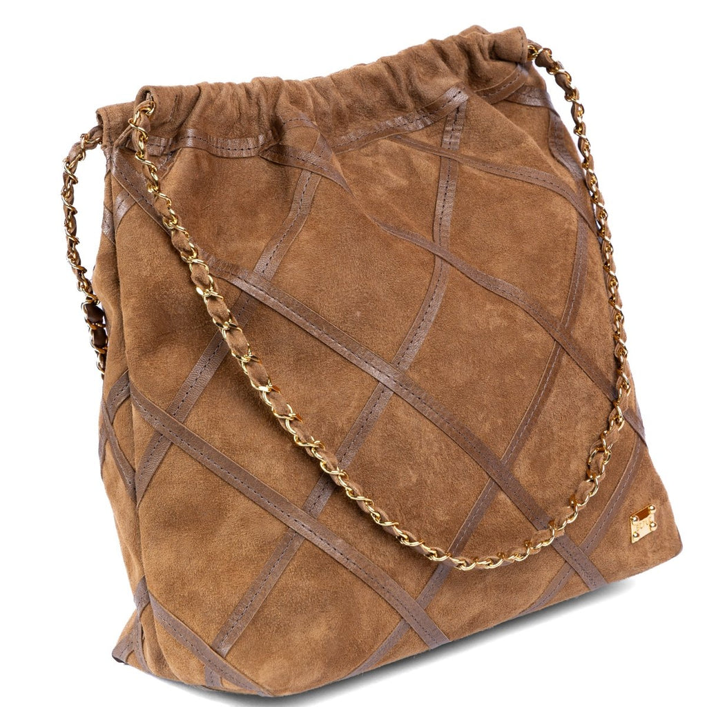 Bolsa Grande em Couro Camurça Strut - Tabaco - Strut