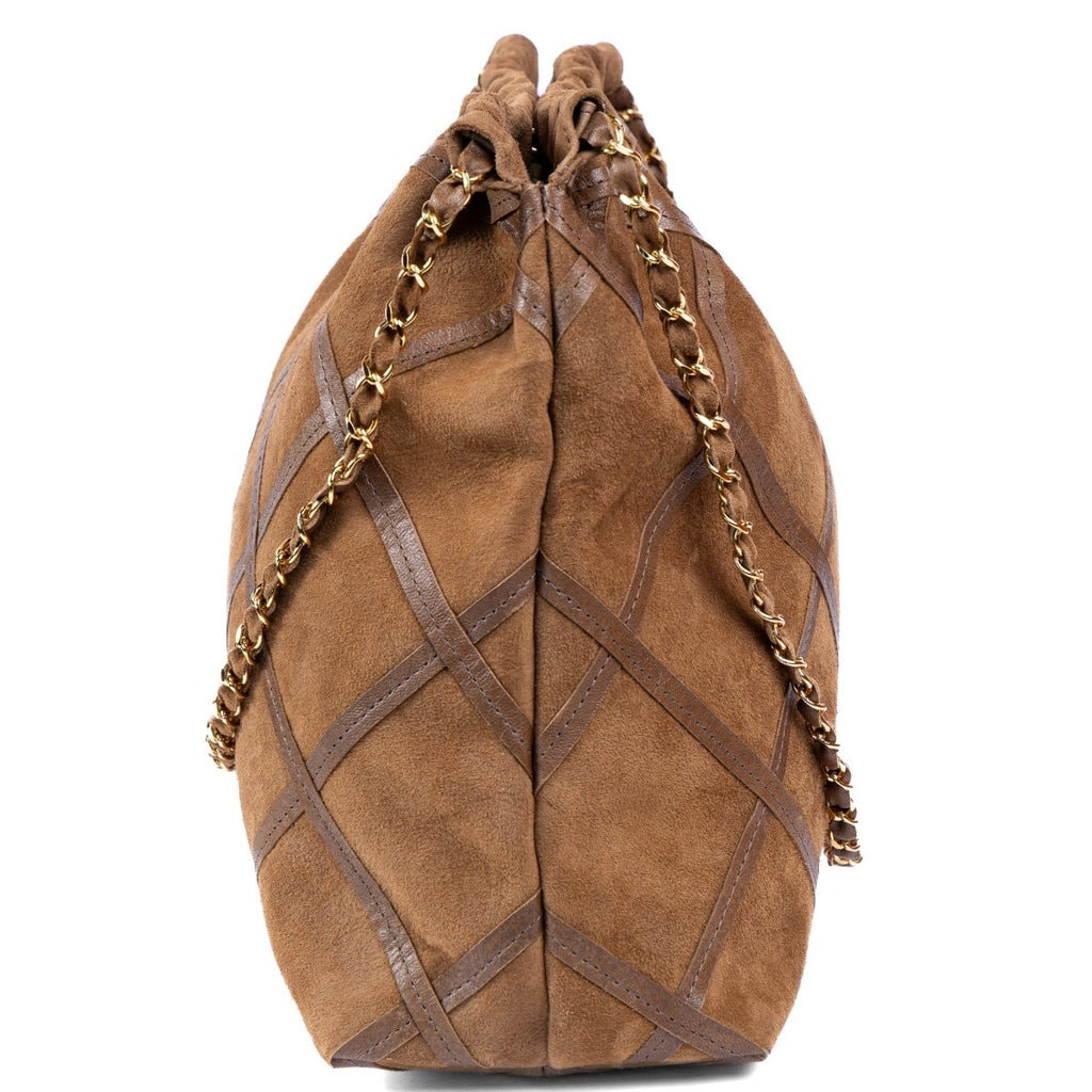 Bolsa Grande em Couro Camurça Strut - Tabaco - Strut