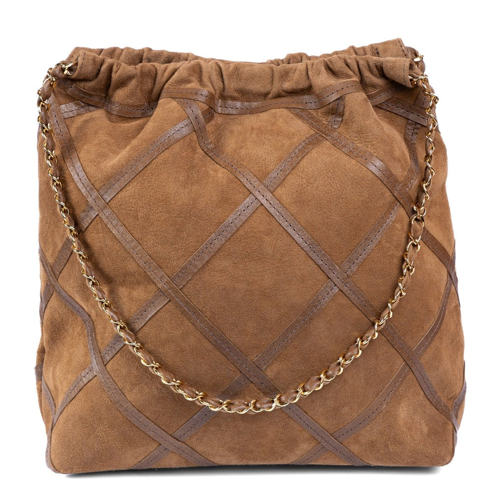 Bolsa Grande em Couro Camurça Strut - Tabaco - Strut