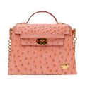 Bolsa Mini em Couro de Avestruz Cheio Strut Rosa - Strut